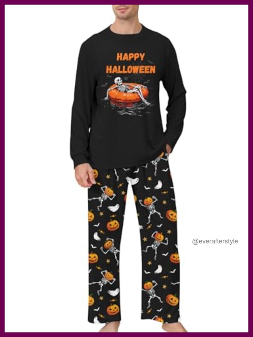 Men's Christmas Pajama Set Long Sleeve Holiday Xmas Sleepwear